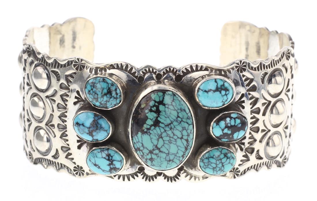 Harold J Vintage Turquoise Heavy Stamp Bump Out (1 of 3)