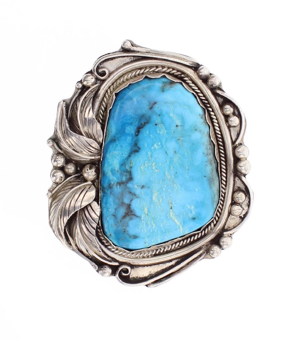 Morenci Turquoise Vintage Old Pawn Pin (1 of 2)