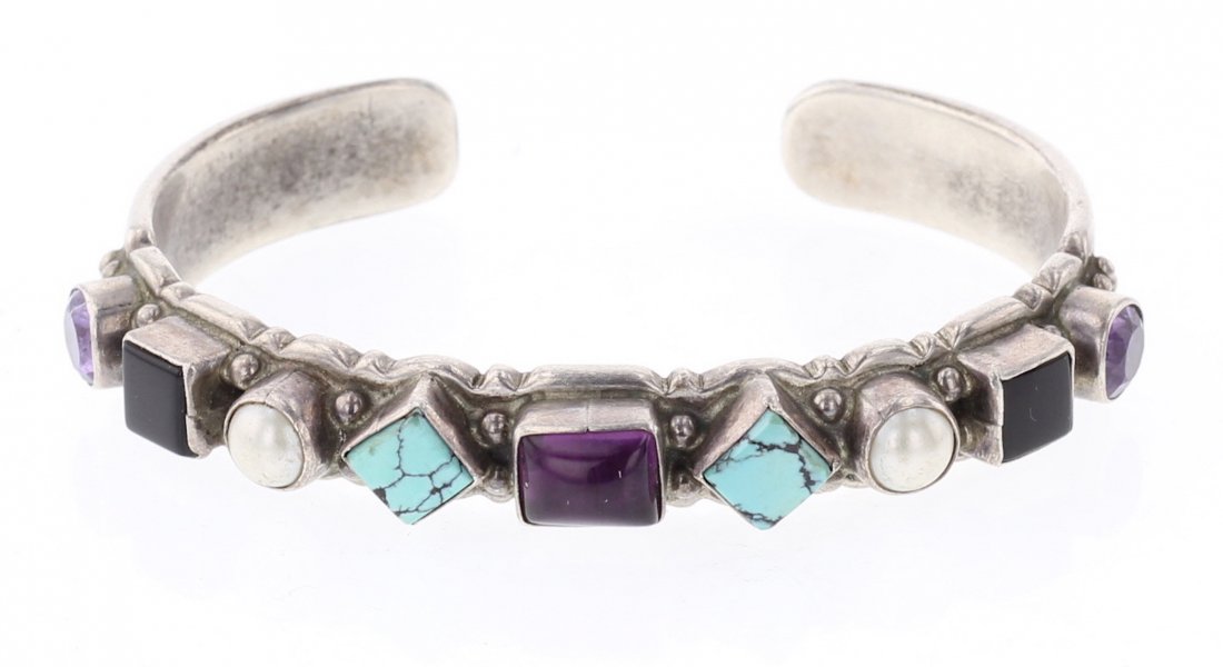 Multi Stone Vintage 90s Gem Stone Bracelet (1 of 3)