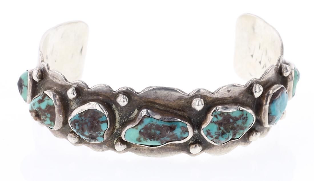 Vintage Turquoise Freeform Bracelet (1 of 3)