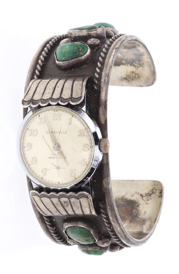 Vintage Old Pawn Turquoise Watch Bracelet (1 of 4)