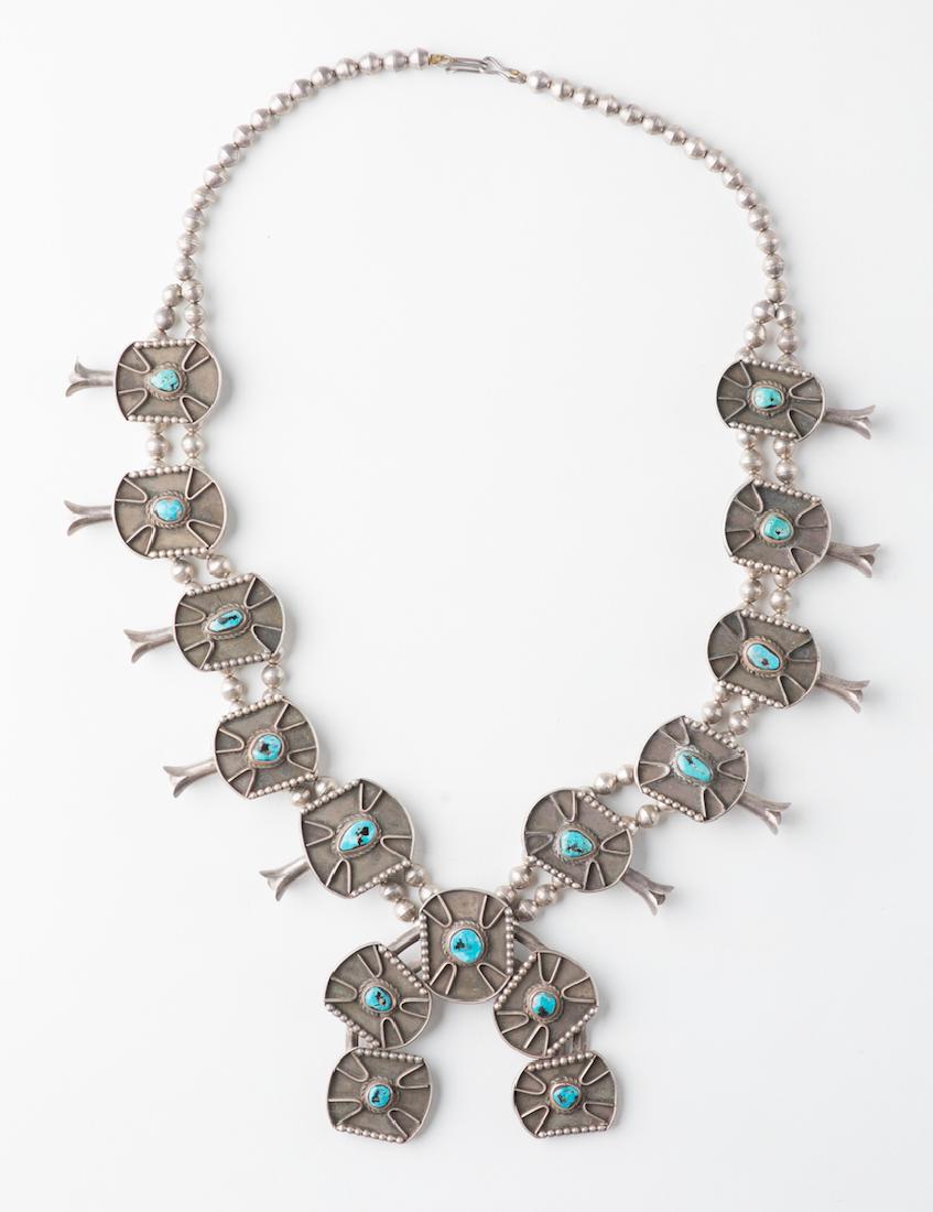 Vintage Turquoise Squash Blossom Necklace (1 of 2)