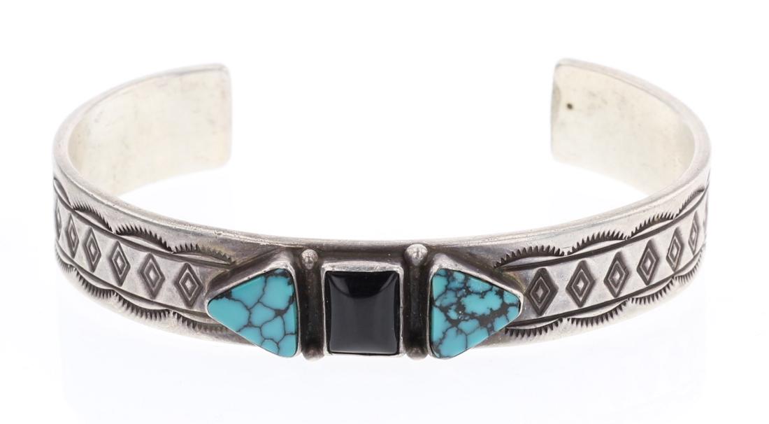 Turquoise Vintage Stamp Cuff Bracelet (1 of 3)