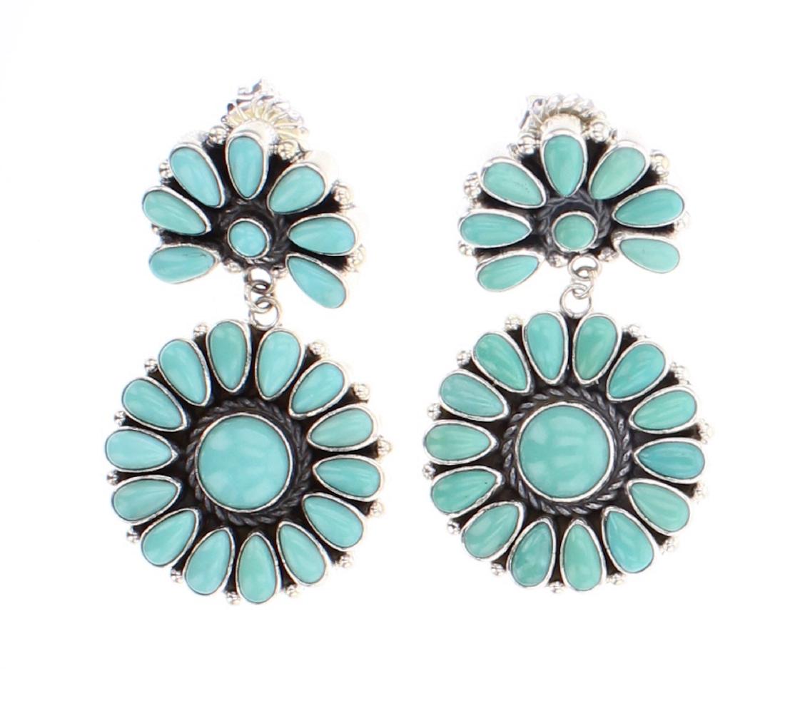 Contemporary Turquoise Cluster Earrings (1 of 2)