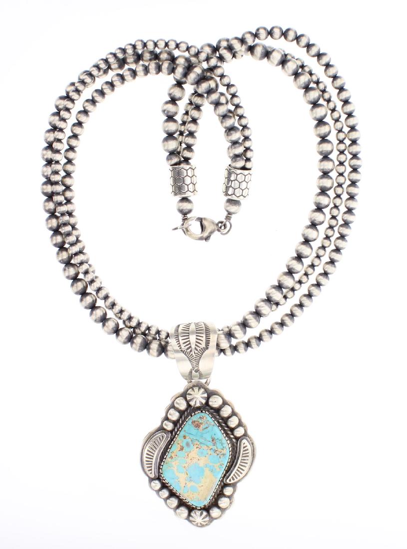 Contemporary Turquoise Pendant & Multi Strand Beads (1 of 2)