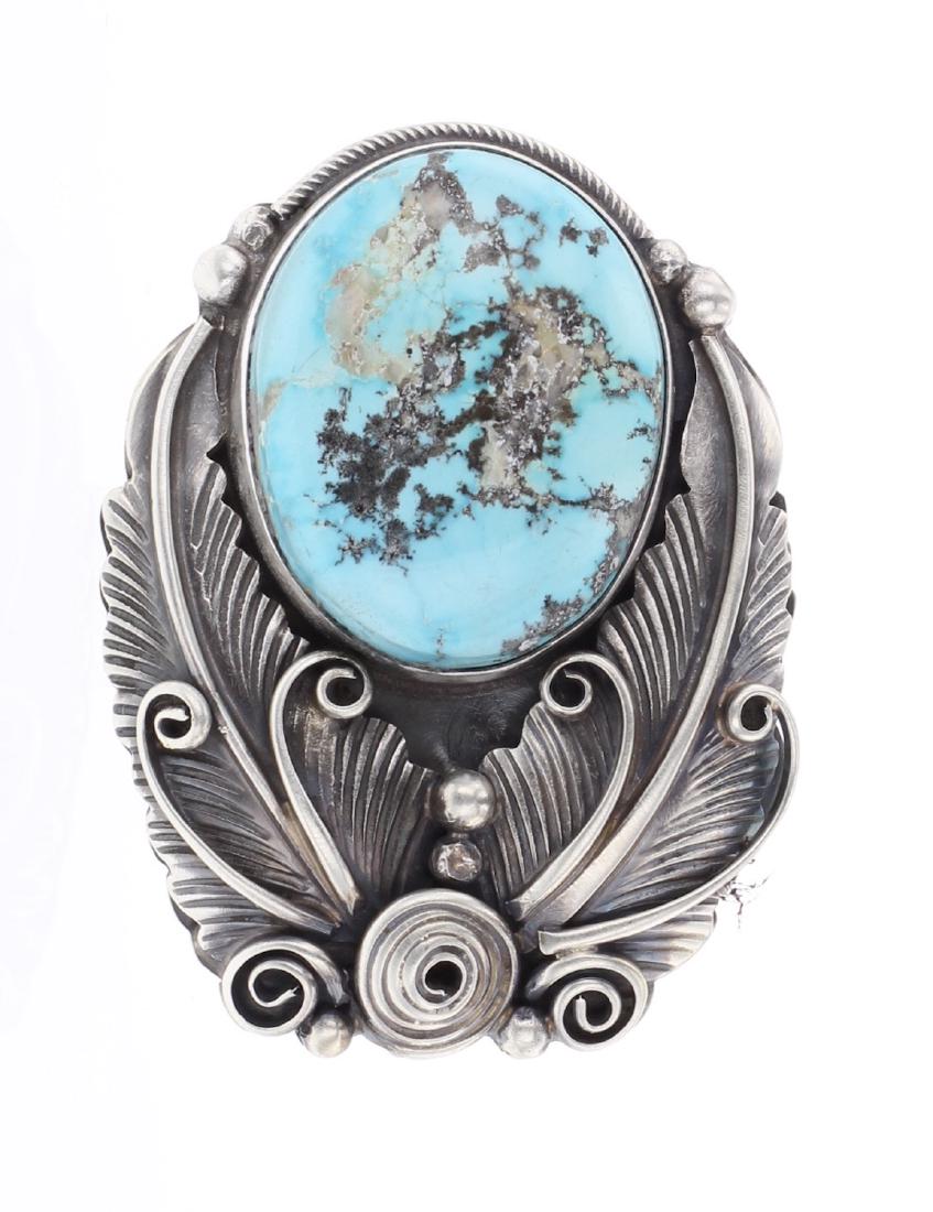 Richard Hoskie Turquoise Contemporary Leaf Ring (1 of 3)