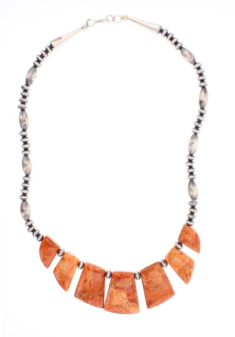Spiny Oyster Vintage Beads Necklace (1 of 2)