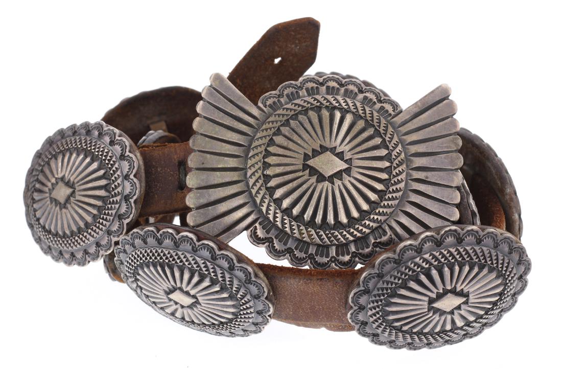 Dale Harris Heavy Stamp Old Pawn Concho Belt (1 of 2)
