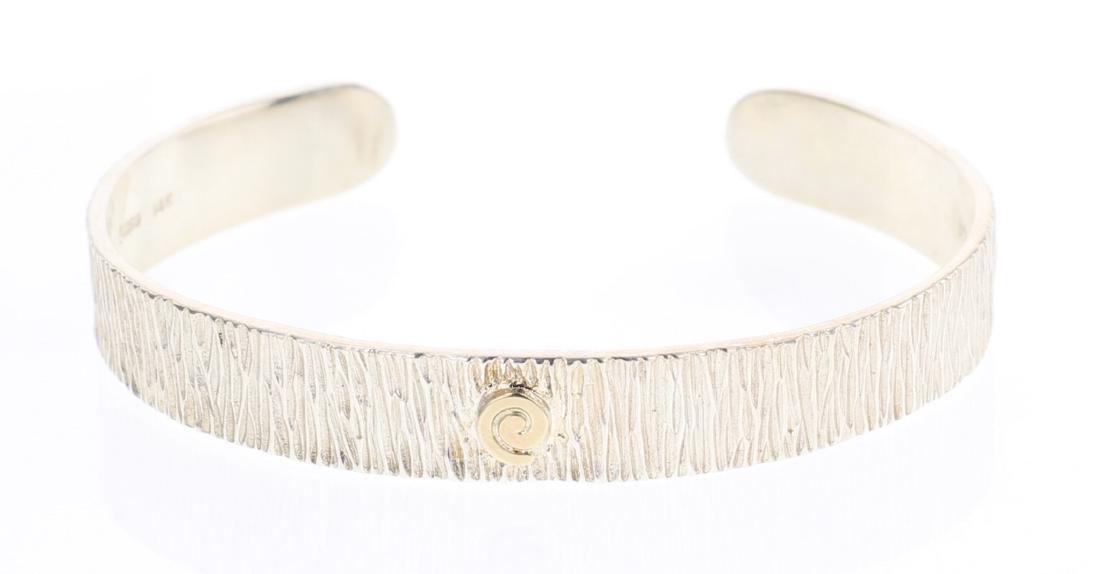 MLP 14K Accent Contemporary Etch Cuff Bracelet (1 of 4)