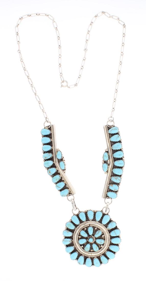 Vintage Ron Willie Block Turquoise Cluster Link (1 of 2)