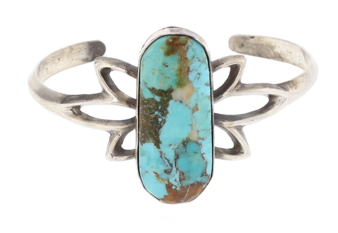 FL Begay Vintage Turquoise Sand Cast Cuff Bracelet (1 of 3)