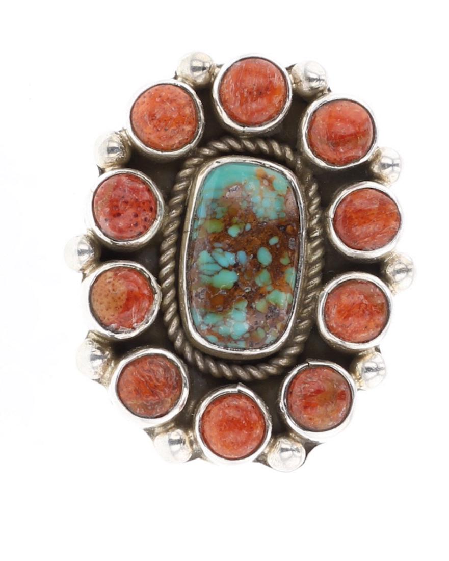 Tillie Jon Sponge Coral & Turquoise Ring (1 of 3)