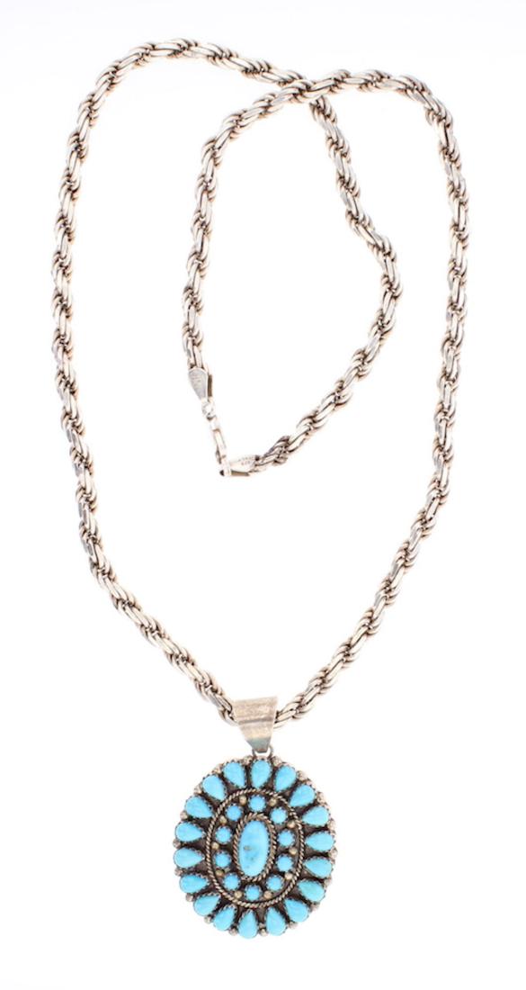 Emma Lincoln Vintage Sleeping Beauty Pendant & Chain (1 of 2)