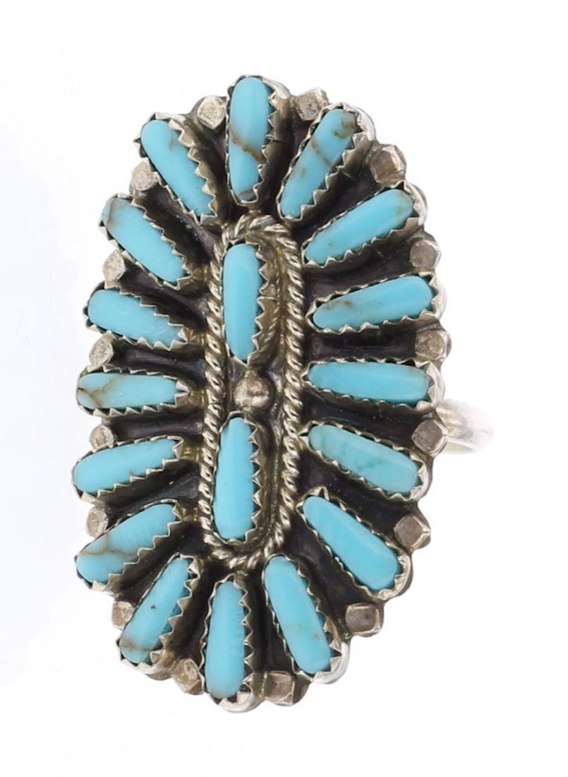 Vintage Turquoise Cluster Ring (1 of 3)