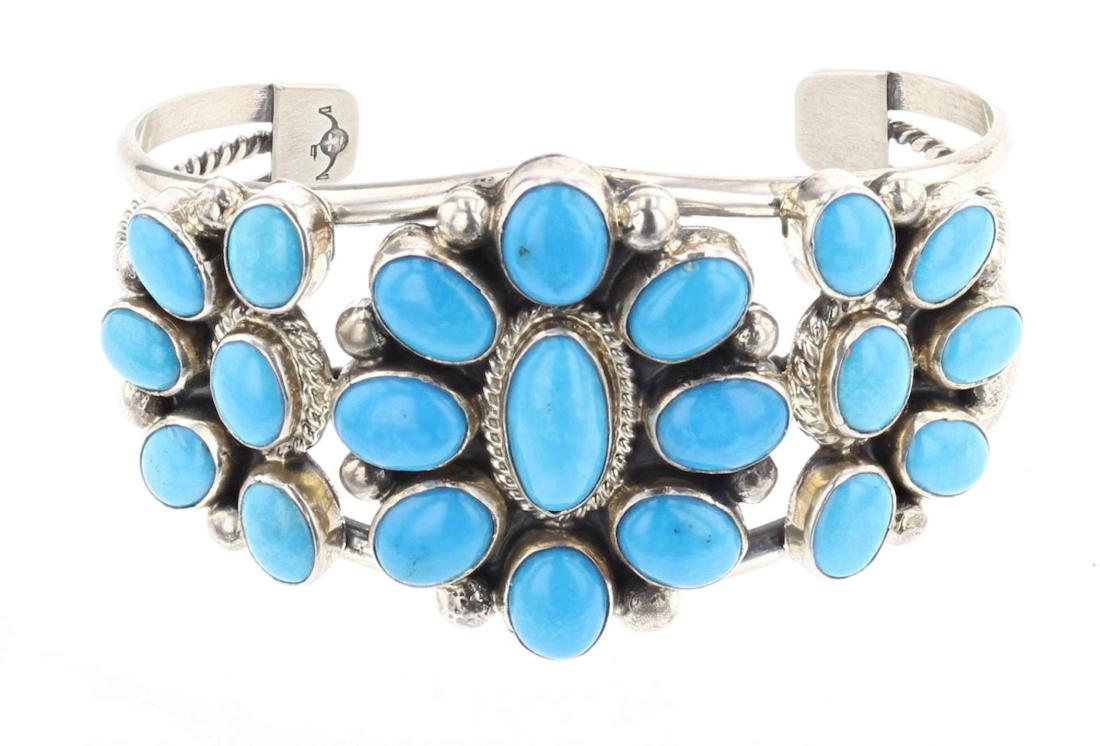 Charles Johnson Turquoise Contemporary Cluster Cuff (1 of 3)