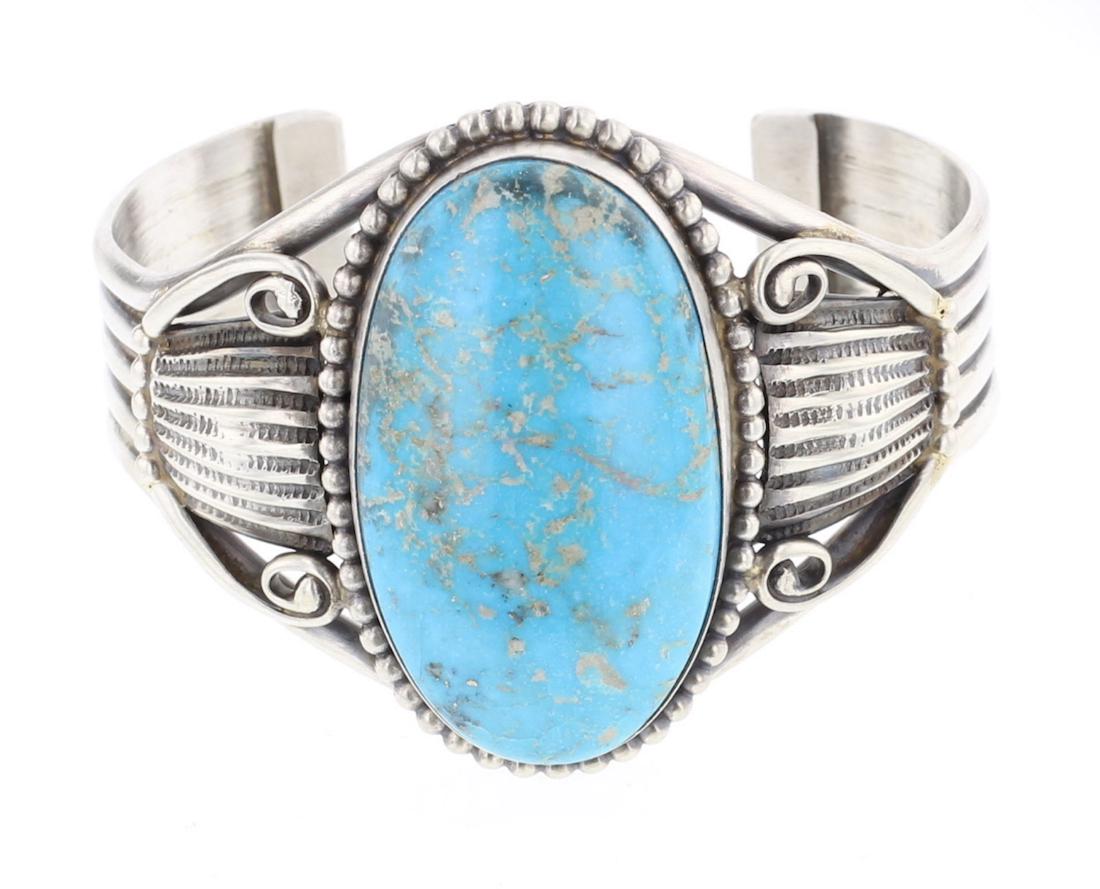 Farah King Turquoise Large Stone Bracelet (1 of 3)