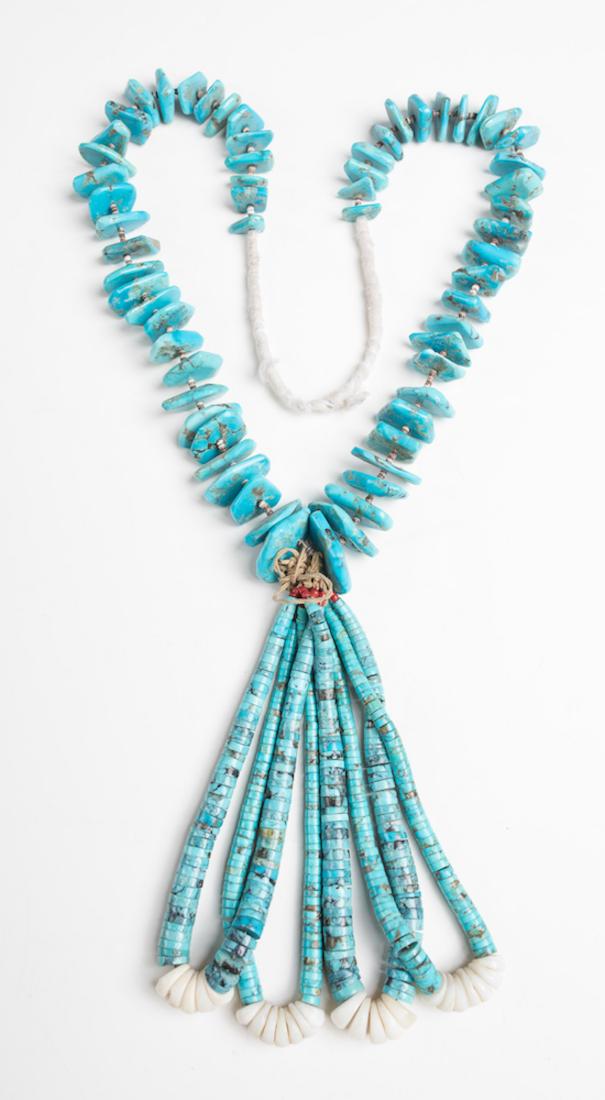 Old Pawn Large Turquoise Original Jacla Necklace (1 of 2)