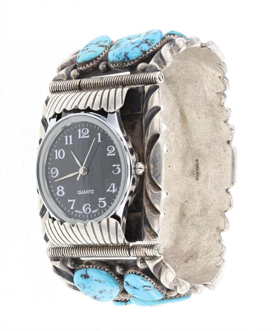 Ben Touchine Kingman Turquoise Cluster Watch Bracelet (1 of 3)