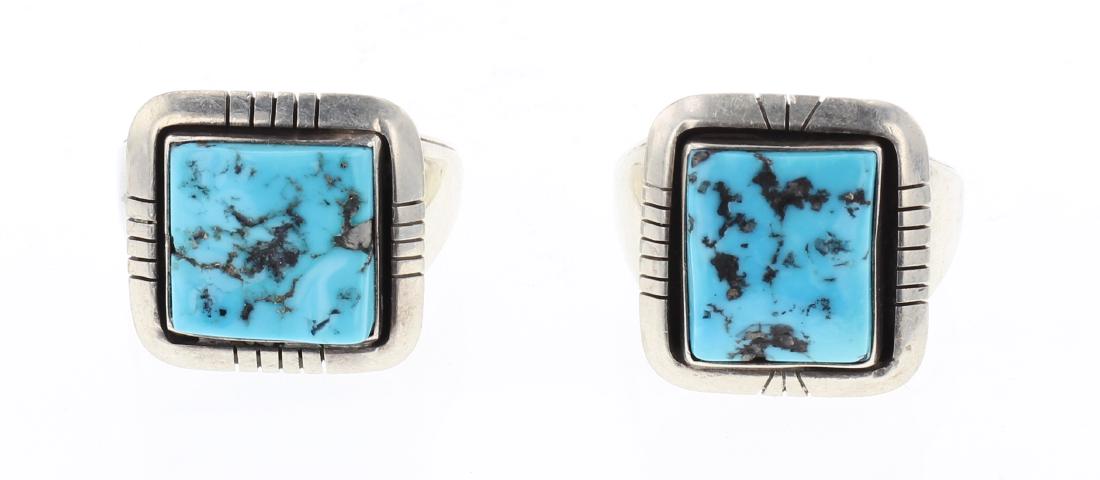 Richard Hoskie Kingman Turquoise Ring Set of Two (1 of 3)