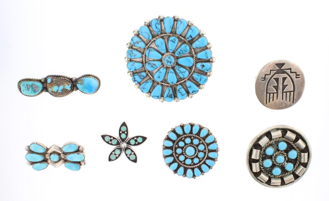 Old Pawn Mixed Genuine & Block Turquoise Navajo & Hopi (1 of 2)