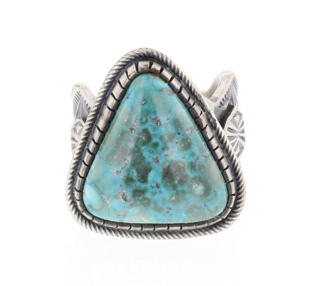 Bobby Johnson Turquoise large Stone Ring (1 of 4)