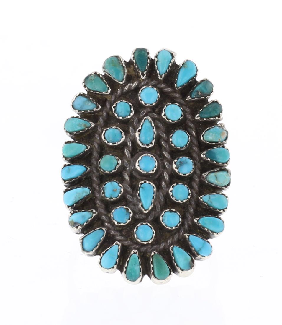 Old Pawn Turquoise Cluster Ring (1 of 3)
