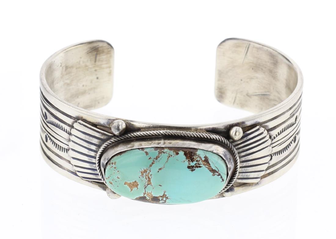 Lorenzo Juan Turquoise Large Stone Cuff Bracelet (1 of 3)