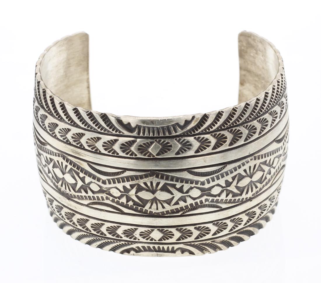 Rick Enriquez Geometric Design Heavy Stamp Wide Cuff (1 of 3)