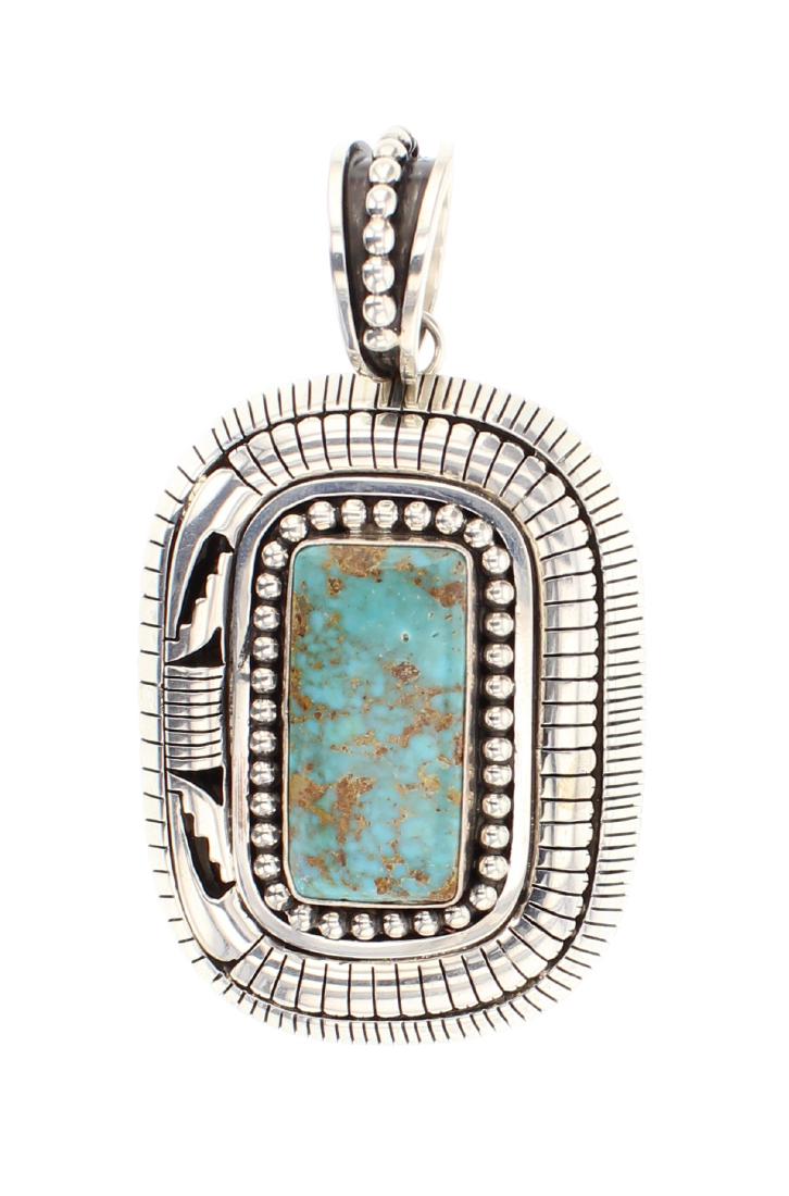 Johnathan Nez Kingman Turquoise Overlay Pendant (1 of 2)
