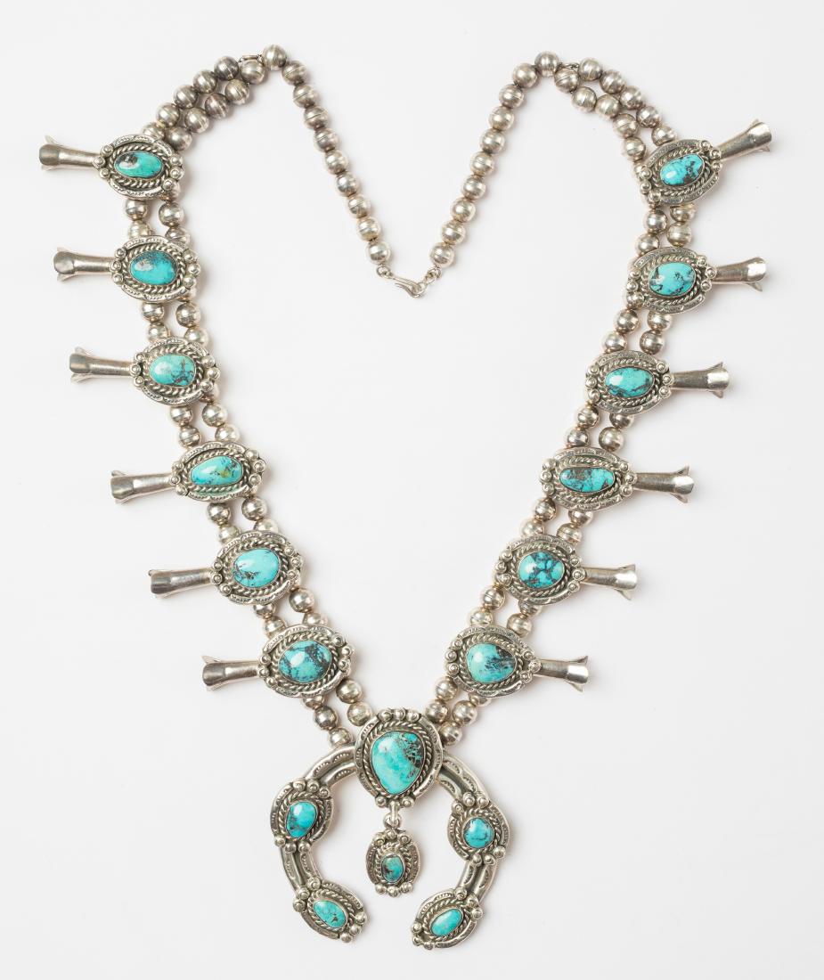 Old Pawn Turquoise Squash Blossom Necklace (1 of 2)