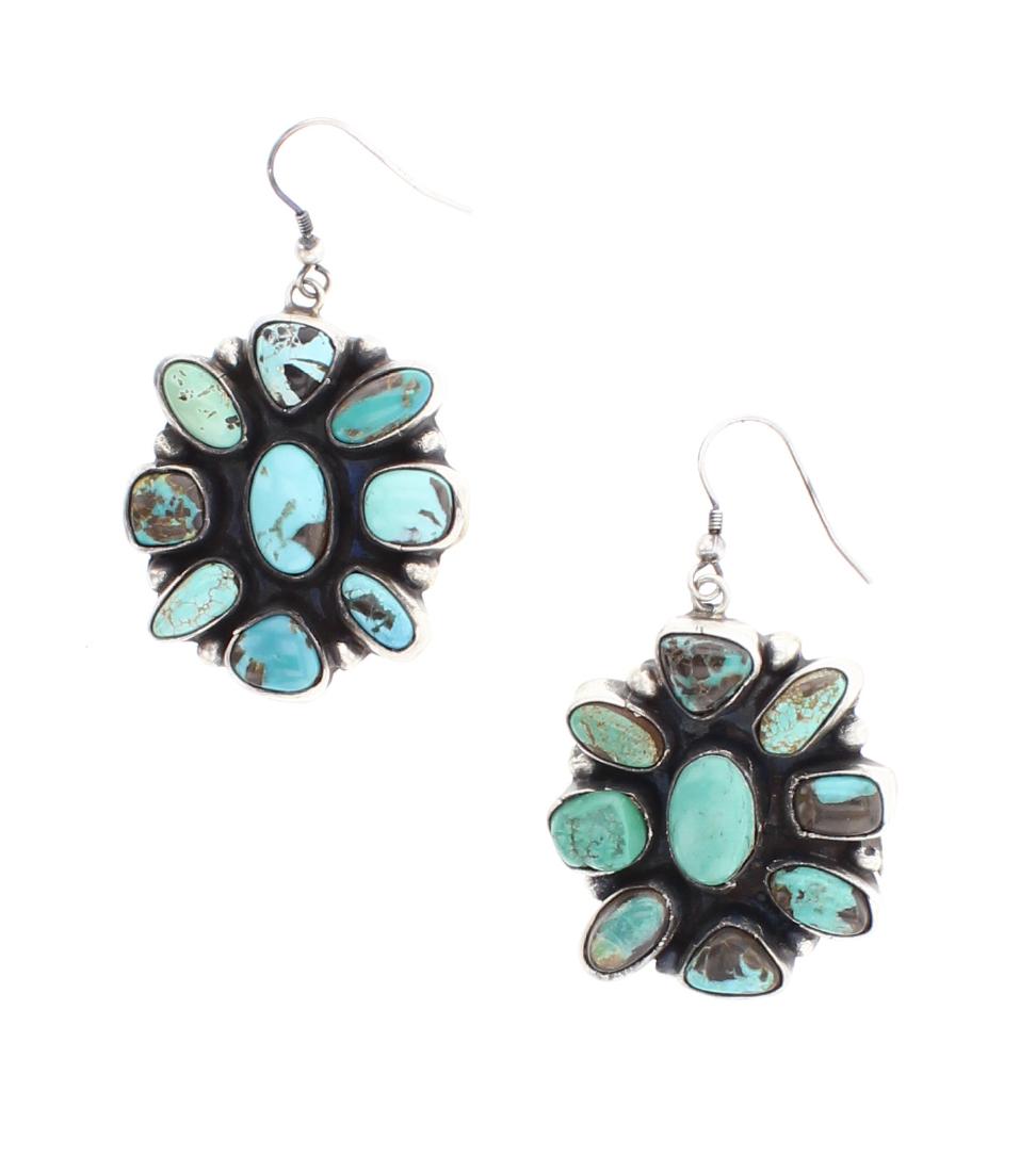 Ella Peter Kingman Turquoise Cluster Earrings (1 of 2)