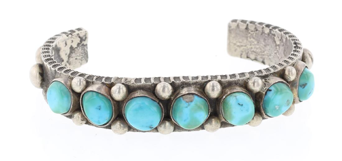 Ernest Rangel Old Pawn Vintage Tufa Cast Row Cuff (1 of 3)