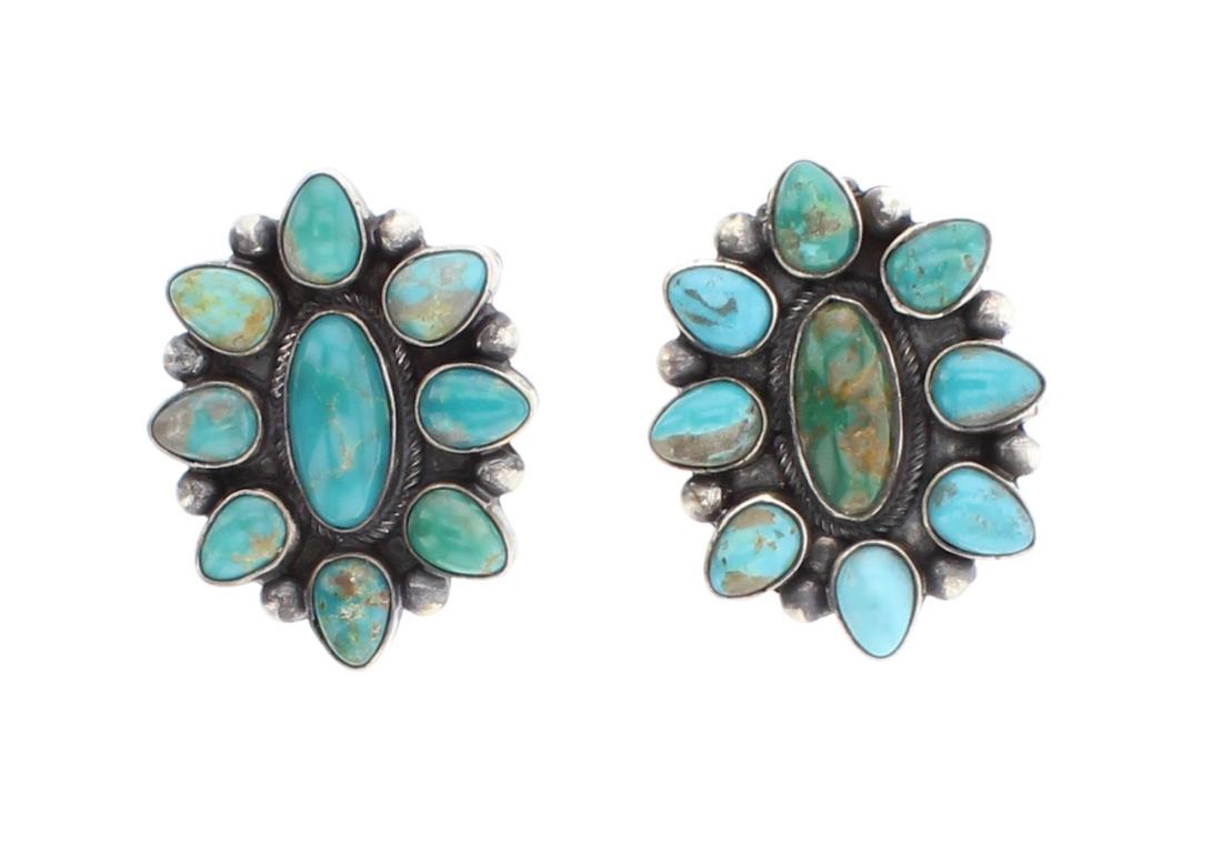 Contemporary Turquoise Cluster Post Earrings (1 of 2)