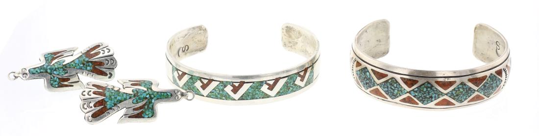 Crushed Turquoise & Coral Vintage Crushed Inlay Two (1 of 3)