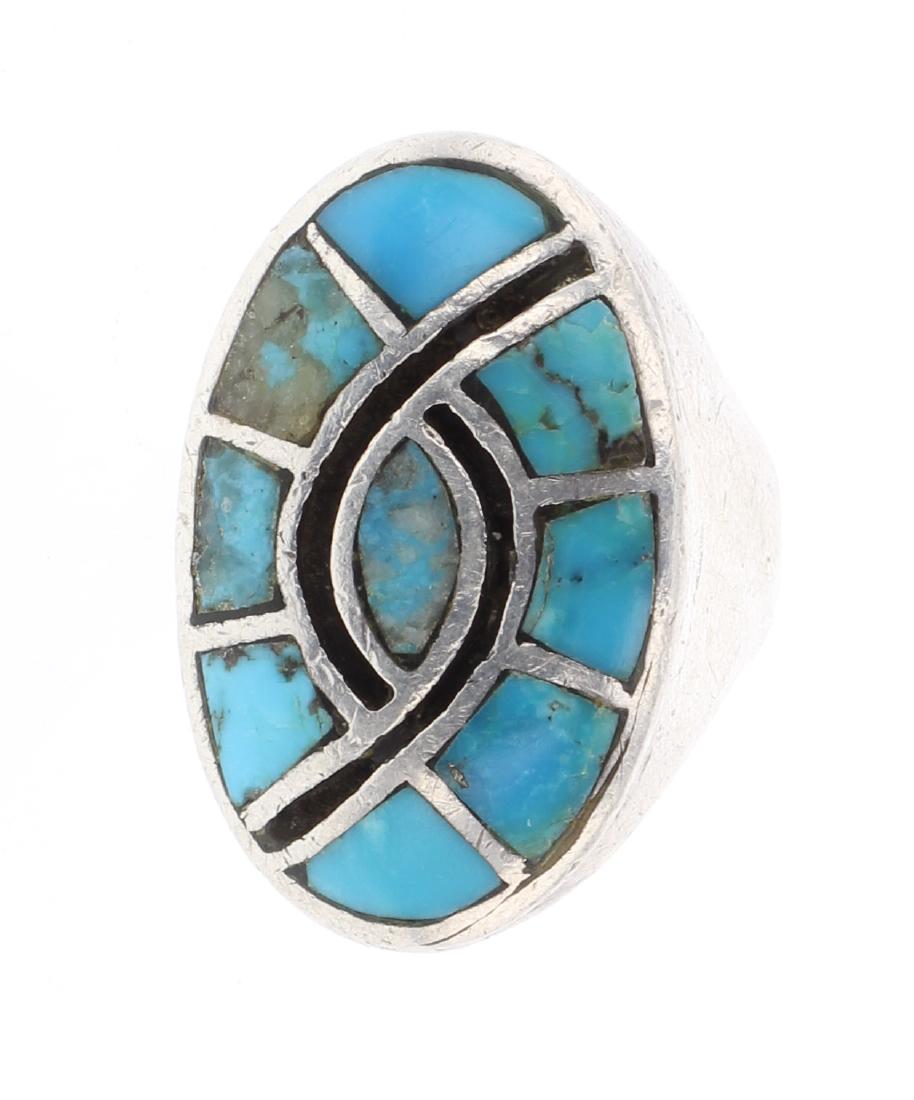 Vintage Old Pawn Turquoise Inlay Ring (1 of 3)