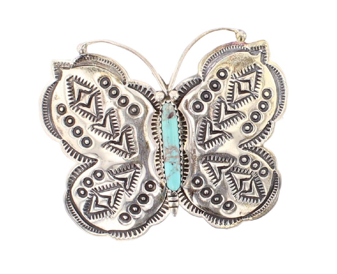 Austin Garcia Turquoise Butterfly Stamped Hair Clip (1 of 2)