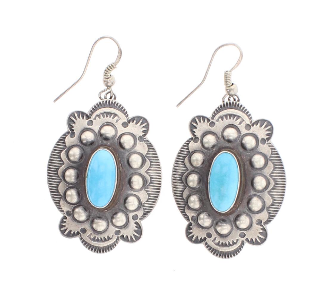 Turquoise Stamp Earrings (1 of 2)