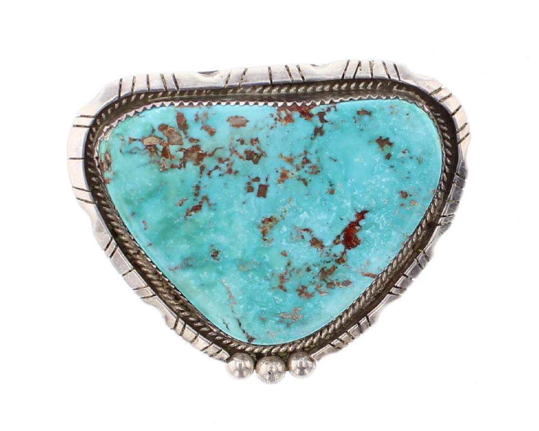 Old Pawn Turquoise Large Stone Pin (1 of 2)