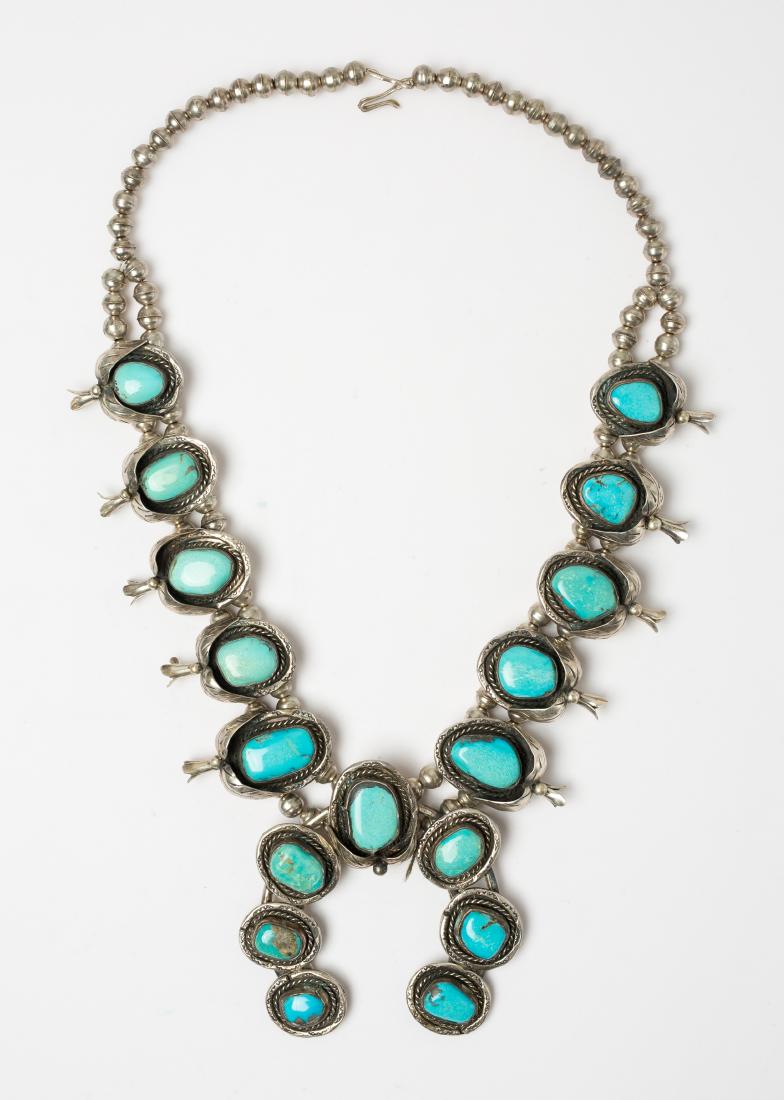 Old Pawn Turquoise Squash Blossom Necklace (1 of 2)