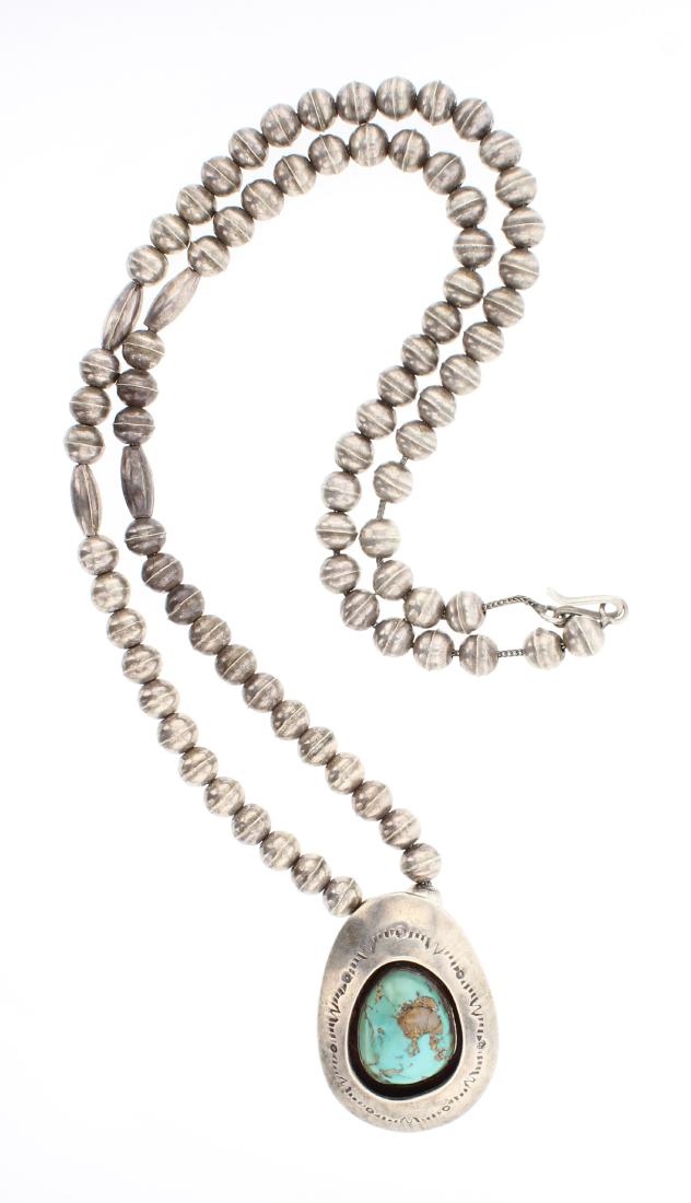 BC Old Pawn Turquoise Shadow Box Pendant & Bead (1 of 2)