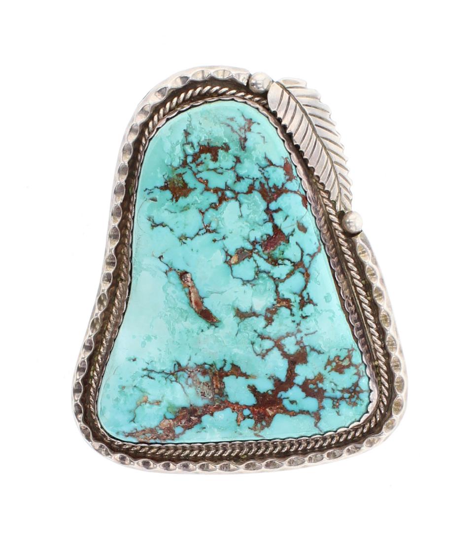 Old Pawn Turquoise Vintage Leaf Pendant (1 of 2)