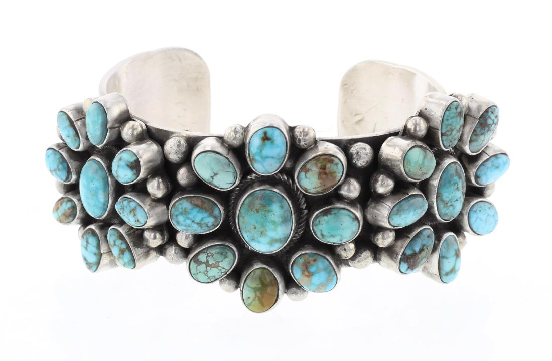 Sheila Becenti Flower Blossom Cluster Cuff Bracelet (1 of 3)