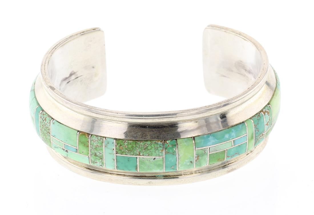 Carrico Lake Turquoise Inlay Cuff Bracelet (1 of 3)