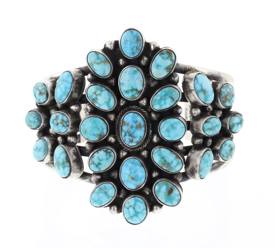 Pansy Johnson Water web Kingman Turquoise Cluster Cuff (1 of 4)
