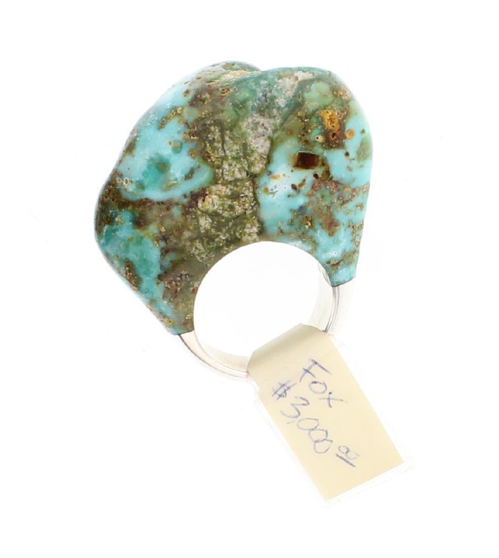 Fox Turquoise Old Pawn One Carved Stone Ring Into (1 of 4)