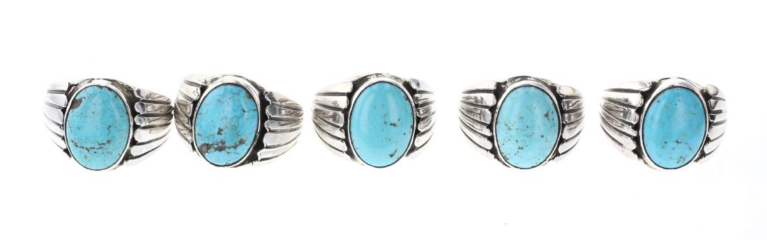 Tom Hasteen Turquoise Rings Lot of Five (1 of 3)