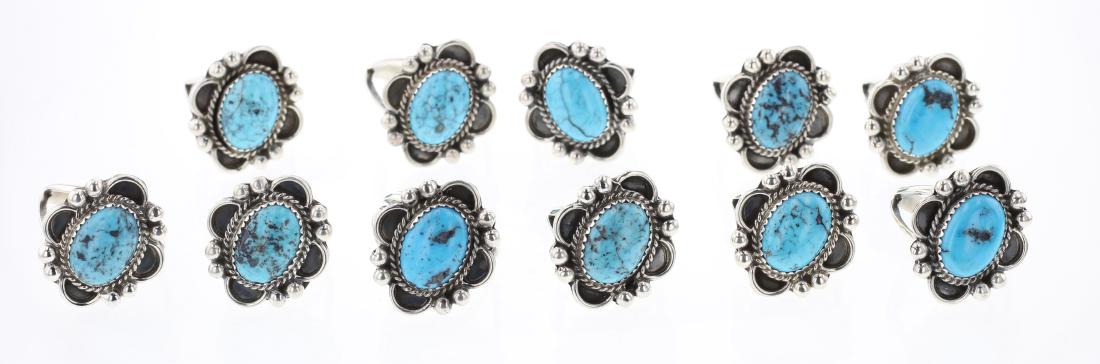 J. Emerson Kingman Turquoise Rings Lot of 11 (1 of 3)