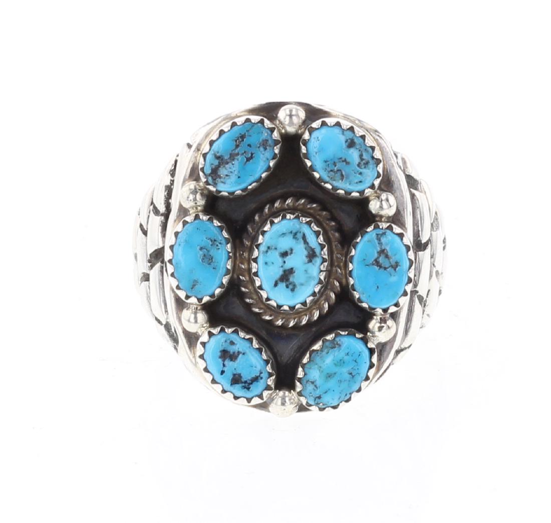 Tom Hasteen Turquoise Cluster Ring (1 of 4)