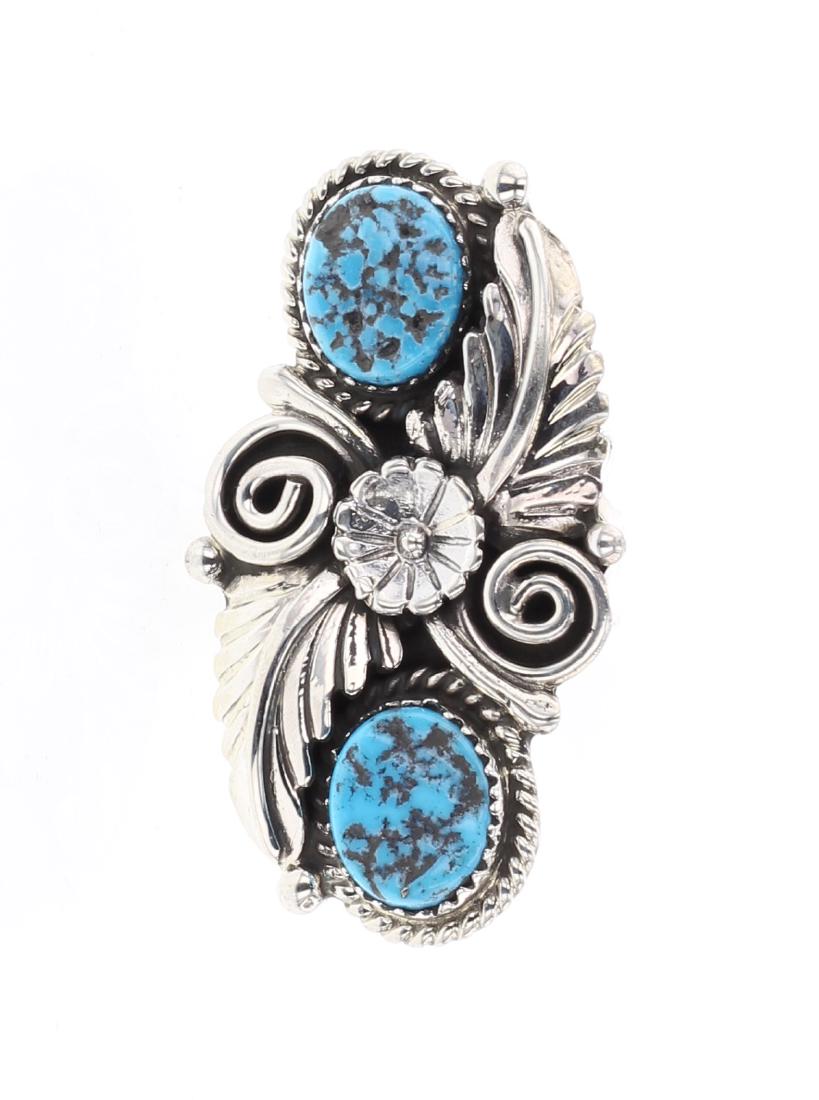 Garrison Boyd Kingman Turquoise Flower Ring (1 of 3)