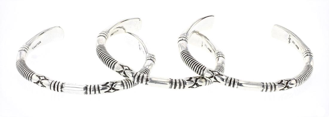 Tom Hasteen Etched Cuff Bracelet Lot of Three (1 of 3)